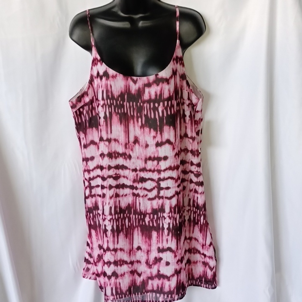 Decree Slip Dress size XL, pink & black, scoop front, v-back, lined, NWT